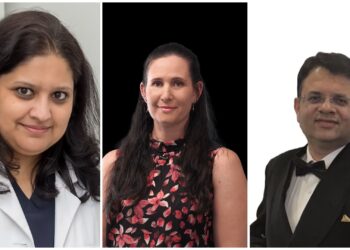 Audiologists (from left) Mini Gupta, Rachel Gibson and Dr Amit Gupta, will discuss tinnitus with patients during the live stream. Images: Mini Gupta.