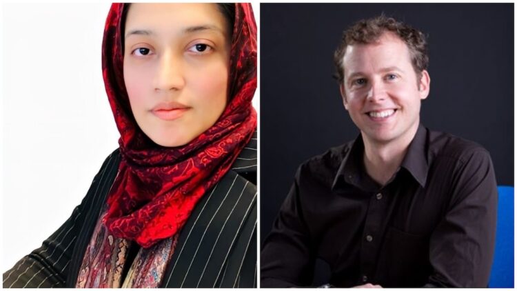 Dr Mehwish Nisar from the University of Queensland's Centre for Hearing Research (CHEAR) and CHEAR director Professor Piers Dawes. Images: Mehwish Nisar and Piers Dawes.